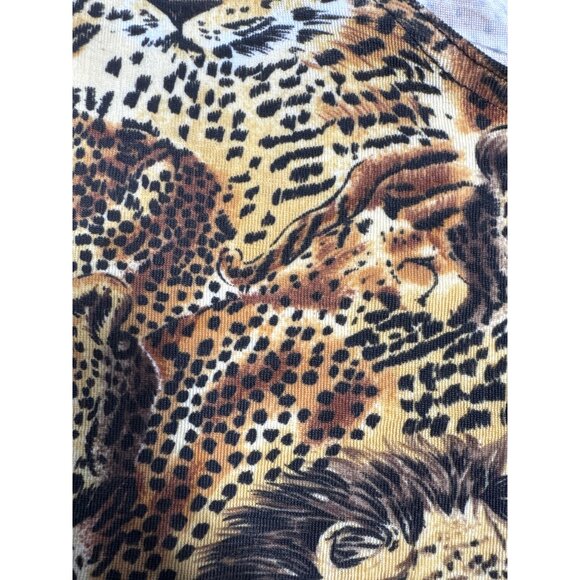 Claudia Richard Womens Animal Print Short Sleeve Top - Wild Cats Design - Picture 8 of 9
